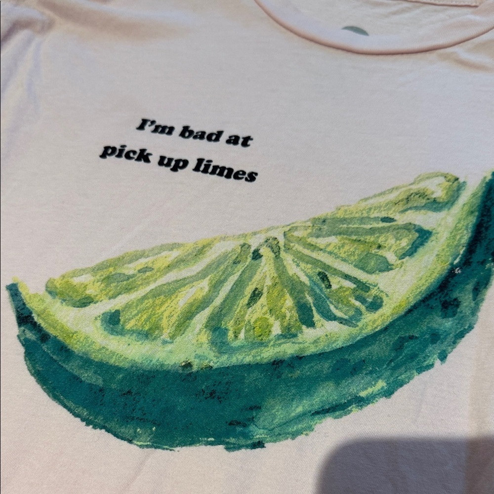 I’m Bad At Pickup Limes Pink Graphic T-Shirt Large — image 5 of 8